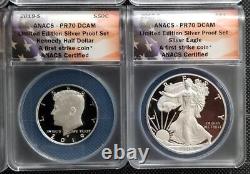 2019 S ANACS PR 70 DCAM 1st Strike Limited Edition SILVER PROOF 8-Coin Set ASE