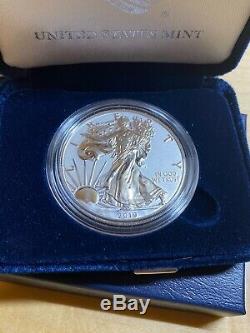 2019 S American Eagle One Ounce Silver Enhanced Reverse Proof Coin 19xe Coa 9g