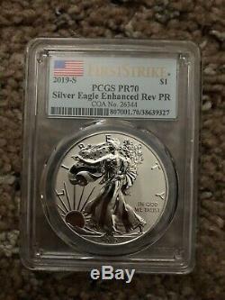 2019 S American Eagle One Ounce Silver Enhanced Reverse Proof Coin FS PR70 PCGS