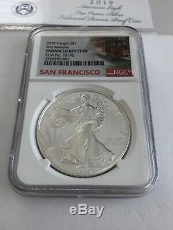 2019-S American Eagle One Ounce Silver Enhanced Reverse Proof Coin NGC PF68 FR