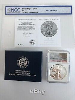 2019-S American Eagle One Ounce Silver Enhanced Reverse Proof Coin NGC PF68 FR