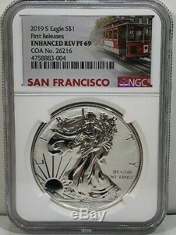 2019-S American Eagle One Ounce Silver Enhanced Reverse Proof Coin NGC PF69 FR