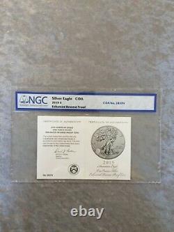 2019 S American Eagle One Ounce Silver Enhanced Reverse Proof Coin NGC PR70