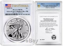 2019 S American Eagle One Ounce Silver Enhanced Reverse Proof Coin Pcgs Pr69/70