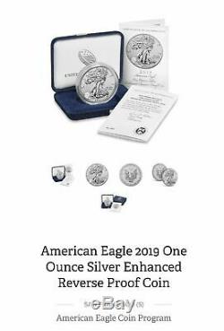 2019-S American Eagle One Ounce Silver Enhanced Reverse Proof Coin Unopened