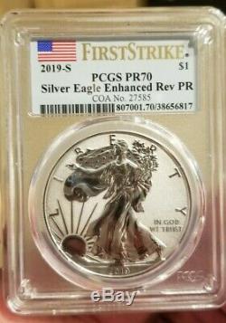 2019-S American Eagle Silver Enhanced Reverse Proof Coin PR70 FIRST STRIKE