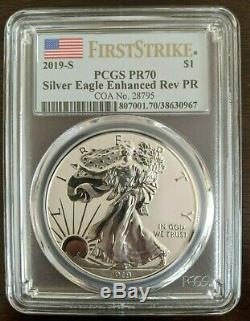 2019-S American Silver Eagle Enhanced Reverse Proof Coin PCGS PR70 First Strike