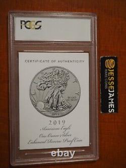 2019 S ENHANCED REVERSE PROOF SILVER EAGLE PCGS PR70 FS WHITLEY WithLOW COA #06707