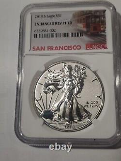 2019 S ENHANCED REVERSE PROOF SILVER EAGLE PF 70 Comes in Scratch Resist. Holder