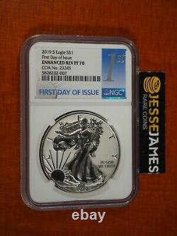 2019 S Enhanced Reverse Proof Silver Eagle Ngc Pf70 First Day Issue Coa #23245