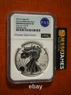 2019 S Enhanced Reverse Proof Silver Eagle Ngc Pf70 First Day Of Issue Baltimore