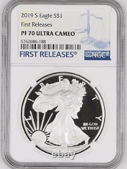 2019-S Proof Silver Eagle NGC PF-70 Ultra Cameo First Release Beautiful 6188