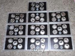 2019 Silver Quarter Proof Sets (10sets 50Coins) as pictured No COA, No Box 99.9%