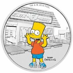 2019 The Simpsons Homer & Bart 1oz Silver Proof Coin Perth Mint