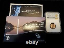 2019 US Silver Proof Coin Set 19RH & 2019 W cent NGC PF 69 RD First Release