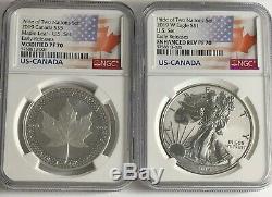 2019 W $1 & $5 Silver Reverse Proof Ngc Pf70 Er Pride Of Two Nations 2 Coin Set