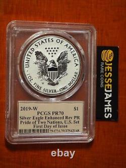 2019 W Enhanced Reverse Proof Silver Eagle Pcgs Pr70 Cleveland First Day Issue