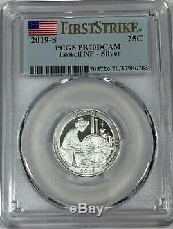 2019-s Pcgs Pr70 (5) Coin Silver Proof Quarter Set. 25 First Strike Pr 70 Live