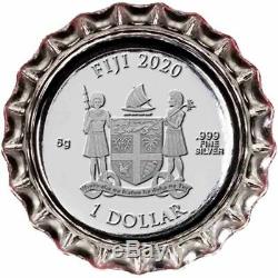2020 $1 Coca Cola Vending Machine Bottle Cap Shaped Silver Proof 4 Coin Set