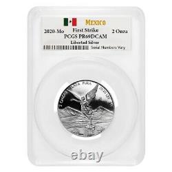 2020 2 oz Mexican Proof Silver Libertad Coin PCGS PF 69 FS