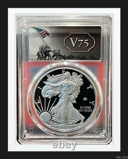 2020 American Silver Proof Eagle PCGS PR 70 V75 Privy WWII Anniversary July 4th