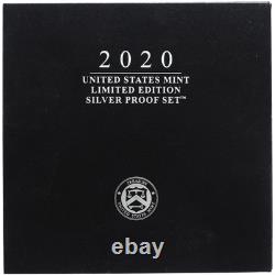 2020 Limited Edition Silver Proof Set Black Box & COA 7 Coins and Silver Eagle