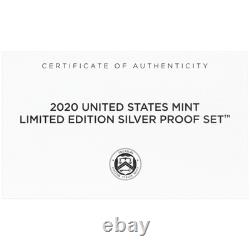 2020 Limited Edition Silver Proof Set Black Box & COA 7 Coins and Silver Eagle