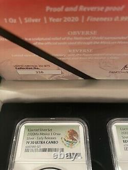 2020 Mexico Silver Libertad Reverse Proof, Proof Set PF70 ER 2-Coin Set In Hand
