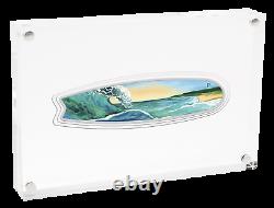 2020 Perth Mint SURFBOARD 2 OZ $2 two dollar SILVER PROOF COIN TUVALU