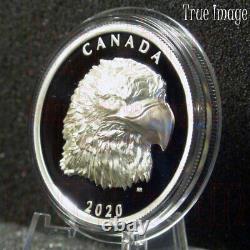 2020 Proud Bald Eagle $25 EHR Extra High Relief Proof Pure Silver Coin Canada