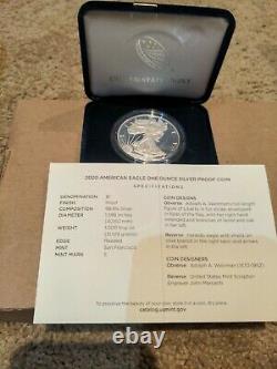 2020-S American Eagle One Ounce Silver Proof Coin 1 ounce ASE 20EM San Francisco