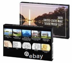 2020 Silver Proof Set 10 Coin. 999 Silver With Box and COA Ships in a Box