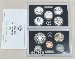 2020 United States Mint Silver Proof Set with Box & CoA No W Nickel -10 Coins