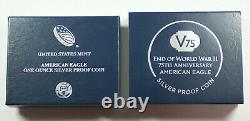 2020-W Silver American Eagle V75 Privy World War II WW2 Proof Coin with Box COA