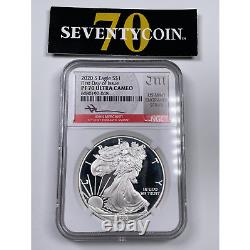 2020-s Proof Silver Eagle Ngc Pf70 Ultra Cameo First Day Of Issue Mercanti Pr Pf