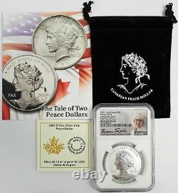 2021 $1 Canada Silver Reverse Proof Peace Dollar UHR NGC Rev PF70 FDOI Taylor