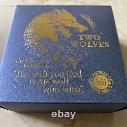 2021 $2 Niue Silver Proof Coin TWO WOLVES