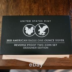2021 American Eagle One Ounce Silver Reverse Proof Two-Coin Set Mint