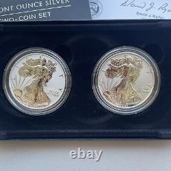 2021 American Silver Eagle One Ounce Reverse Proof Two-Coin Set Designer Edition