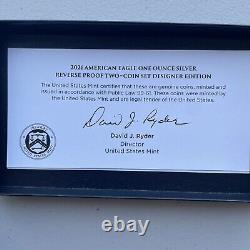 2021 American Silver Eagle One Ounce Reverse Proof Two-Coin Set Designer Edition