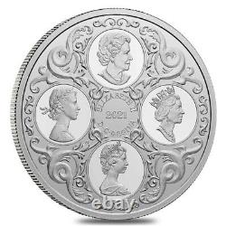 2021 Canada 1 oz Queen Elizabeth II Lover's Knot Tiara Silver Coin. 9999 Fine