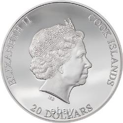 2021 Cook Islands $20 Silver Burst 3oz Silver Proof Coin