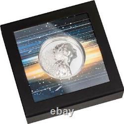2021 Cook Islands Silver Burst UHR 3 oz. 999 Silver Proof Coin Only 999 Minted
