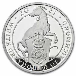 2021 Great Britain £2 Queens Beast Greyhound 1 oz Silver Proof Coin 3,800 Made