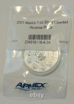 2021 Mexico 1 oz Silver Libertad Reverse Proof in capsule