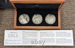 2021 Mexico 3-Coin Silver Proof 500/700 Bicentennial Anniversary Set BOX/COA/BAG