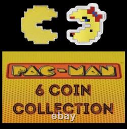 2021 PAC-MAN Silver Colorized Coin Collection 6 1oz Silver Proof Coins