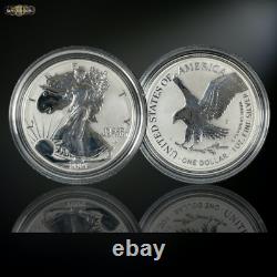 2021 Reverse Proof American Silver Eagle Designer 2 Coin Set Type 1 & 2, W & S