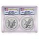 2021 Reverse Proof American Silver Eagle Designer 2pc Set PCGS PR70 FS Flag L