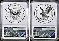 2021 Reverse Proof Silver Eagle 2 Coin Design Set, Ngc Rev Pf 70 Fr, Eagle/mtn